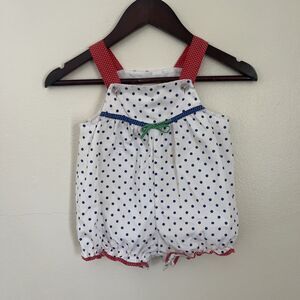 Vintage 1980s Unisex Polka Dot Bubble Shorts Romper- Size 18M